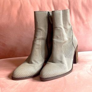 Grey/Tan Hinge Daphne Booties